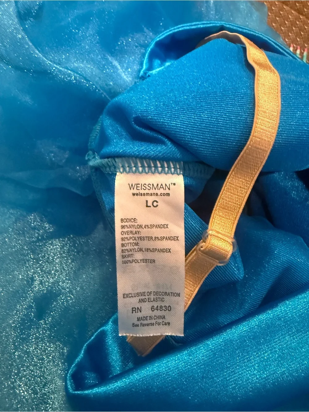 Weissman Teal Dance Costume, tap, musical theatre, blue dress, child large